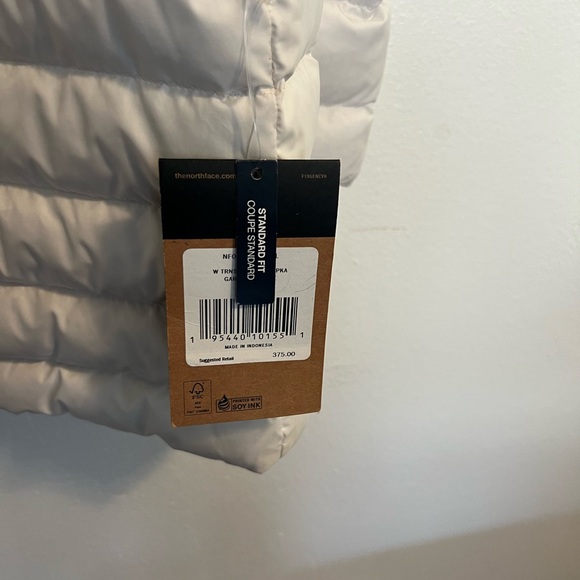 The North Face Cream Puffer Jacket with Faux Fur - Picture 3 of 4